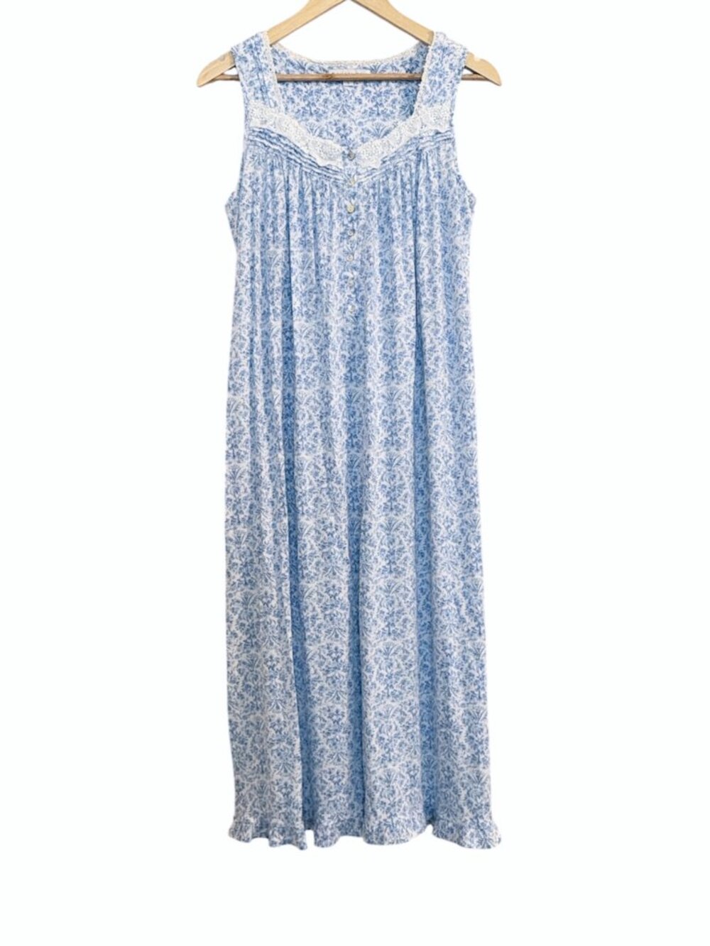 Eileen West Ballet Nightgown Size Small Sleeveless Cotton Jersey Knit Floral